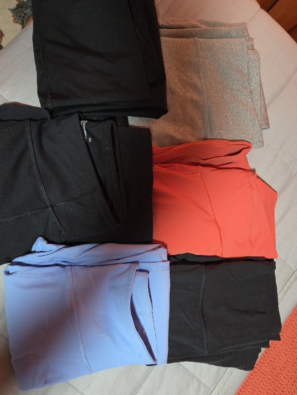 Mixed Activewear Leggings Bundle - Black, Coral, Lavender, Gray